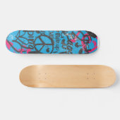 Skateboard Damassé Aqua-Magenta, graffiti (Horz)
