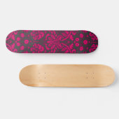 Skateboard Damassé rose et noire au néon (Horz)