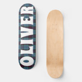 Skateboard damier bleu écossais (Recto)