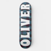 Skateboard damier bleu écossais (Recto)