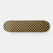 Skateboard Damier bleu marine et jaune moutarde (Horz)