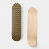 Skateboard Damier bleu marine et jaune moutarde (Recto)