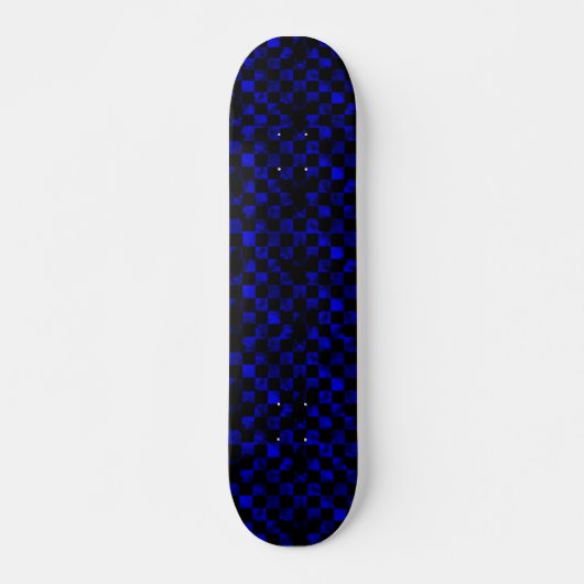 Skateboard Damier de marbre bleu (Devant)