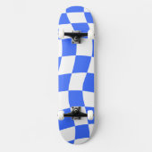 Skateboard Damier esthétique bleu (Recto)