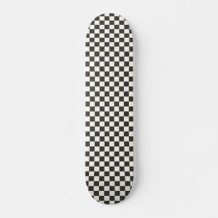 Skateboard Damier noir délavé et blanc délavé