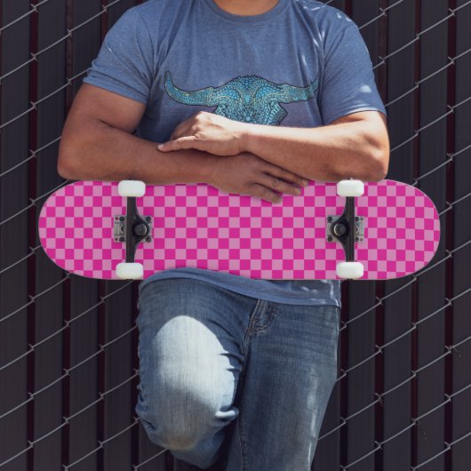 Skateboard Damier Rose Attrayant (Extérieur 3)