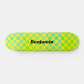 Skateboard Damier vert et jaune Rétro 90s  (Horz)