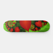 Skateboard Danse Coeurs rouges Moderne Art Abstrait fractal (Horz)
