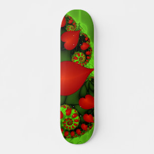 Skateboard Danse Coeurs rouges Moderne Art Abstrait fractal