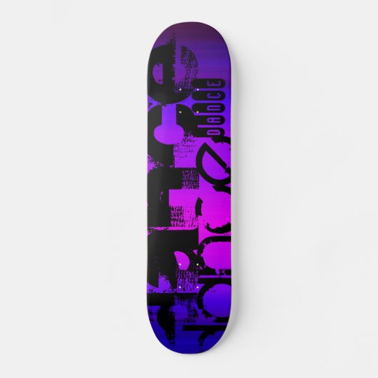 Skateboard Danse ; Violet Bleu vif et Magenta (Recto)