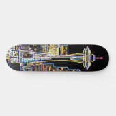 Skateboard Dark be the Night - Luminous Seattle Skyline (Horz)