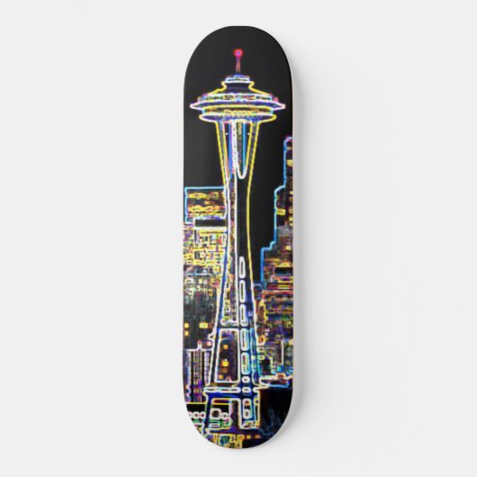 Skateboard Dark be the Night - Luminous Seattle Skyline (Recto)