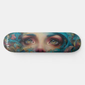 Skateboard Darkly surreal mermaid face street art airbrush  (Horz)