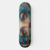 Skateboard Darkly surreal mermaid face street art airbrush  (Recto)
