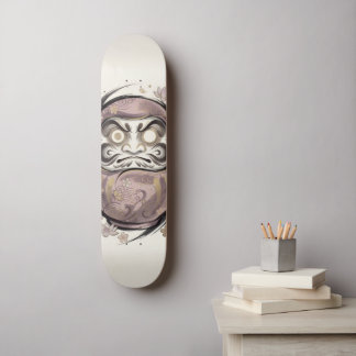 Skateboard Daruma japonais minimaliste | Zen Kintsugi