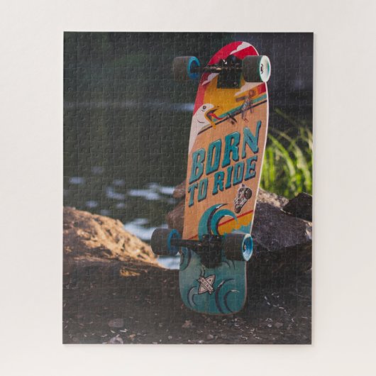 Skateboard dat aan de rand wordt geboren legpuzzel (Verticaal)