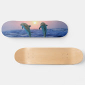 Skateboard Dauphin de verdure au lever du soleil (Horz)