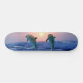 Skateboard Dauphin de verdure au lever du soleil (Horz)