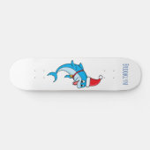 Skateboard Dauphin mignon avec dessin animé du chapeau du Pèr (Horz)