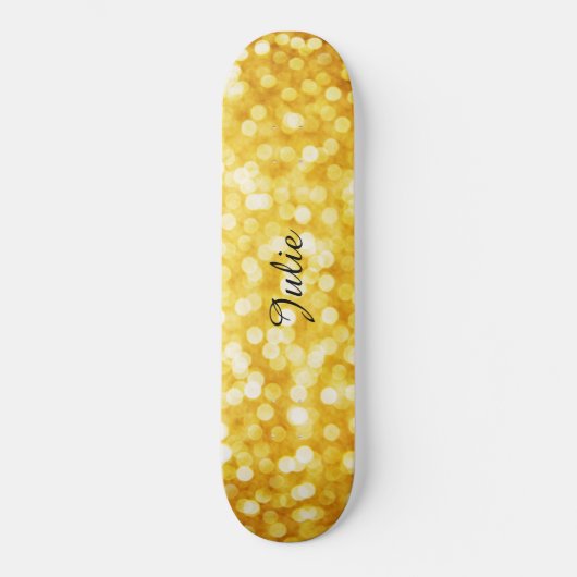 Skateboard de Bokeh Gold moderne (Recto)