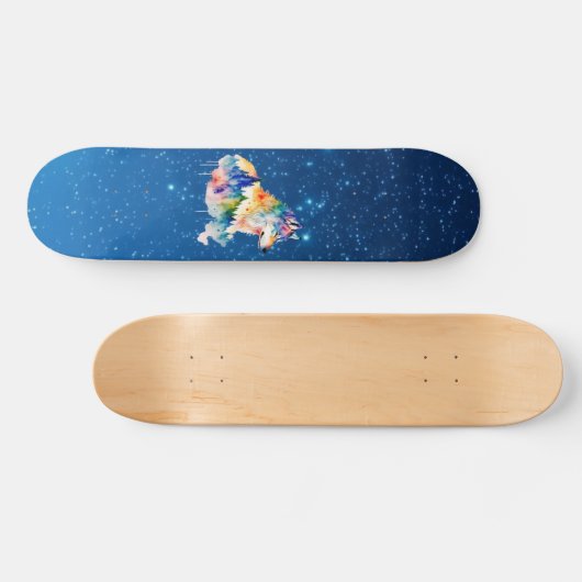 Skateboard de loup céleste (Horz)