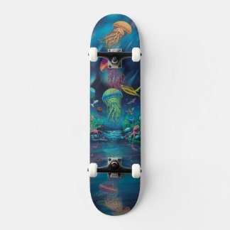 Skateboard de méduses : Graphique sous-marin color