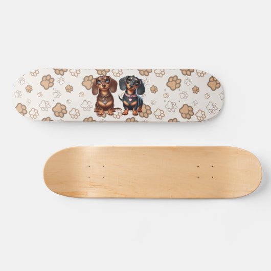 Skateboard De mignons amis dachshund (Horz)