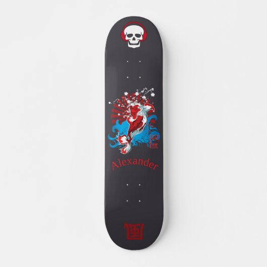 Skateboard de style japonais avec anagram 風 person (Devant)