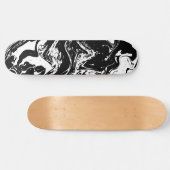 Skateboard de style noir et Marbre blanc (Horz)