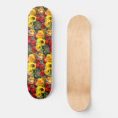 Skateboard de tulipes jaunes et rouges (Recto)
