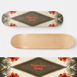 Skateboard de vibes tropicales<br><div class="desc">Ressentez les Vibes Tropicales ! Inspiré par les origines de la planche à roulettes sur les trottoirs, le surf, les îles et le sable sont incorporés dans cette conception de skateboard. Brown avec des touches de sable et des fleurs d'hibiscus orange, ce skateboard a une atmosphère hawaïenne qui est prêt...</div>