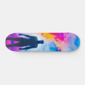 Skateboard Debout dans les couleurs (Horz)