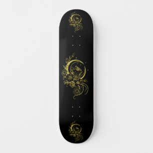 Skateboard Deck de style tatouage tendance fleur croissant de