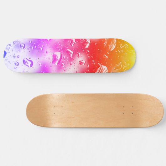 Skateboard Deck, Rainbow Raindrops design (Horz)