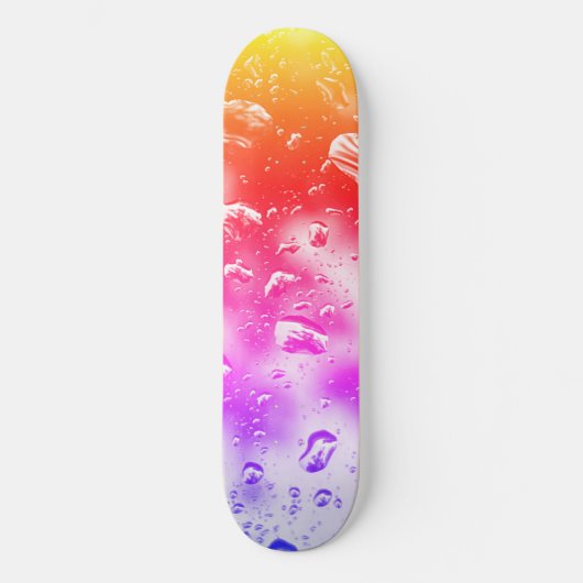 Skateboard Deck, Rainbow Raindrops design (Recto)