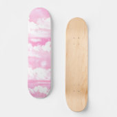 Skateboard Décor Clair Rose Élégant Nuages (Recto)