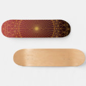 Skateboard Décor de luxe doré rouge (Horz)