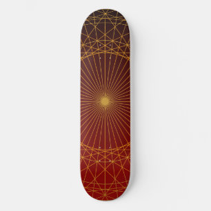 Skateboard Décor de luxe doré rouge