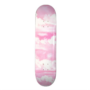 Skateboard Décor élégant rose-clair de nuages