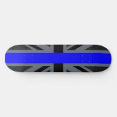 Skateboard Décor Union Jack de Ligne Bleue Mince (Horz)