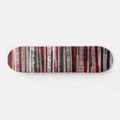 Skateboard Découpe technique - Noir et blanc sur rouge (Horz)