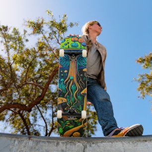Skateboard Découvrez Wonderland sur Roues : Magic Mushroom