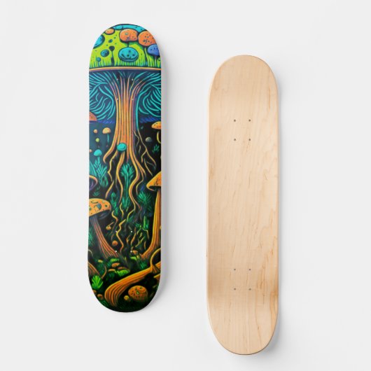 Skateboard Découvrez Wonderland sur Roues : Magic Mushroom (Recto)
