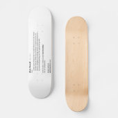 Skateboard Définition de dictionnaire de planche à roulettes (Recto)