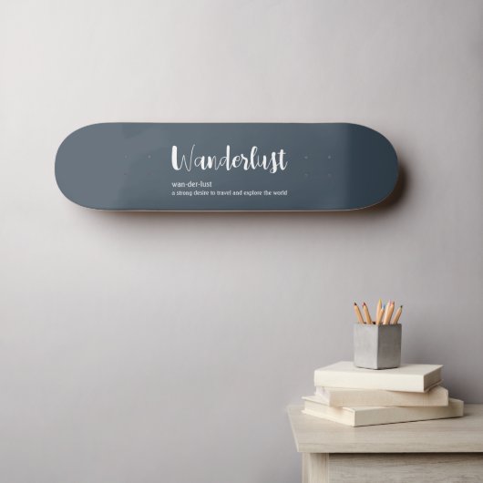 Skateboard Définition de wanderlust blanc gris bleu couleur (Art mural (Horz))