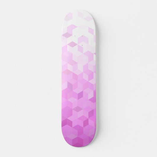 Skateboard Dégradé de cube girly moderne rose fuchsia (Devant)
