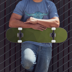 Skateboard Dégradé d'olive vert armée à motif en maille géomé