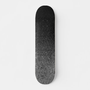 Skateboard Dégradé en argent et en Parties scintillant noire