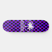 Skateboard Dégradé Noir et Bleu à Damier (Horz)