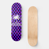 Skateboard Dégradé Noir et Bleu à Damier (Recto)